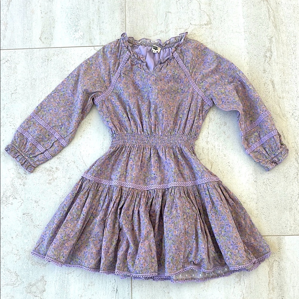 Girl’s Casual Purple Flower Dress